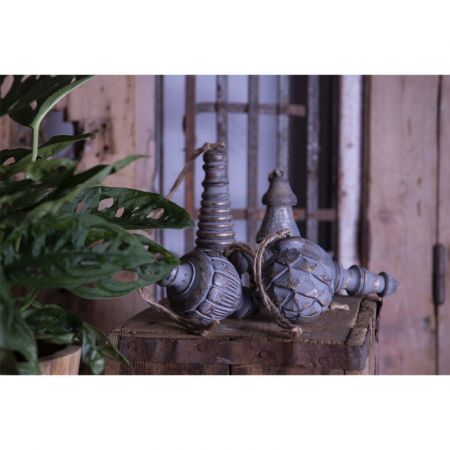 Clayre & Eef Dekoration Ornament Ø 6x13 cm Grau