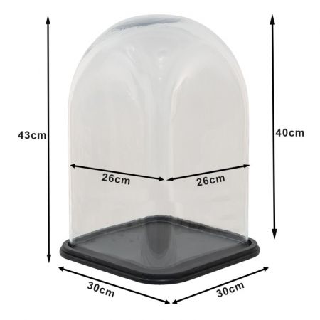 Clayre & Eef Glasglocke 30x30x43 cm Braun Holz Glas