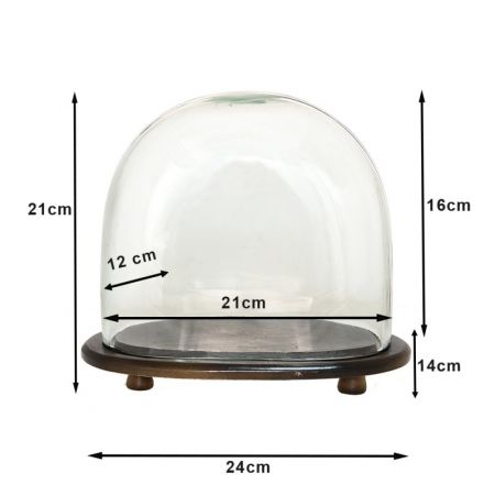 Clayre & Eef Glasglocke 24x14x21 cm Braun