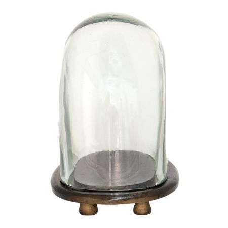 Clayre & Eef Glasglocke 24x14x21 cm Braun