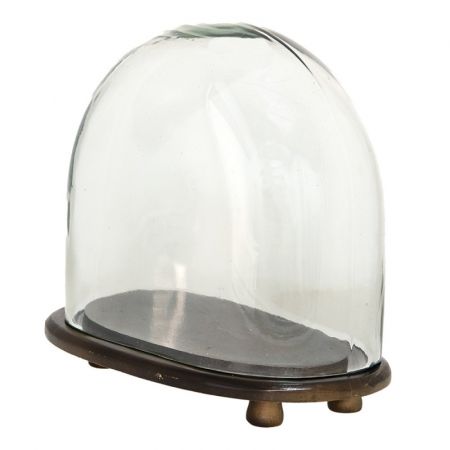 Clayre & Eef Glasglocke 24x14x21 cm Braun