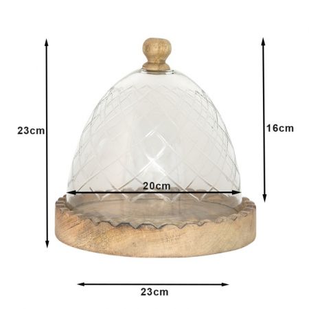 Clayre & Eef Glasglocke Ø 23x23 cm Braun