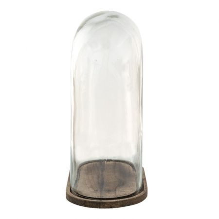 Clayre & Eef Glasglocke 33x19x41 cm Braun