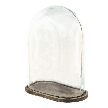 Clayre & Eef Glasglocke 33x19x41 cm Braun