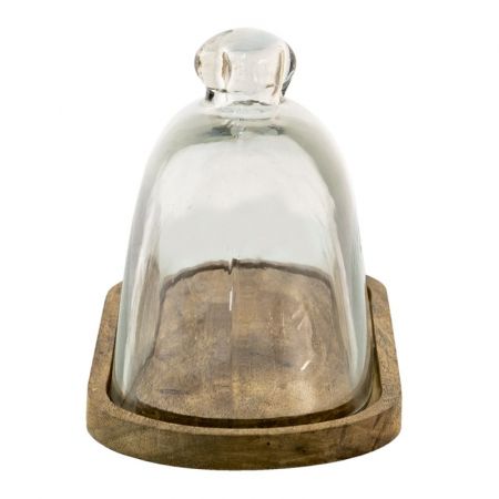 Clayre & Eef Glasglocke 31x16x19 cm Braun