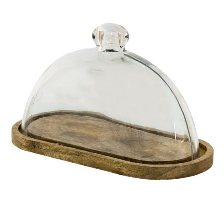 Clayre & Eef Glasglocke 31x16x19 cm Braun