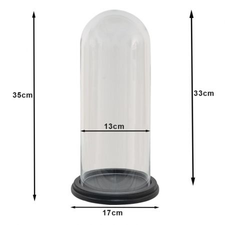 Clayre & Eef Glasglocke Ø 17x35 cm Braun Holz Glas