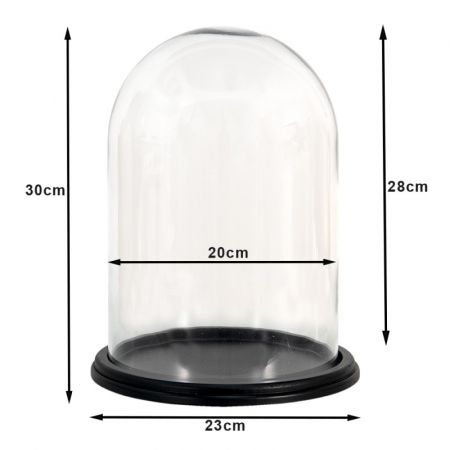 Clayre & Eef Glasglocke Ø 23x30 cm Braun Holz Glas