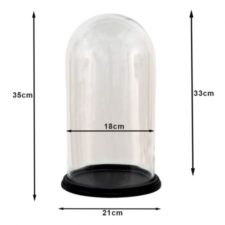 Clayre & Eef Glasglocke Ø 21x35 cm Braun Holz Glas