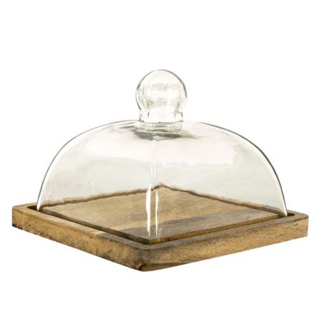 Clayre & Eef Glasglocke 18x18x14 cm Braun