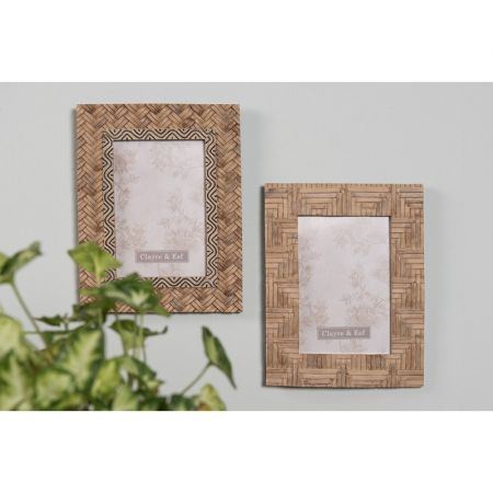 Clayre & Eef Bilderrahmen 10x15 cm Braun Kunststoff Glas Rechteckig Bilder Rahmen Fotorahmen