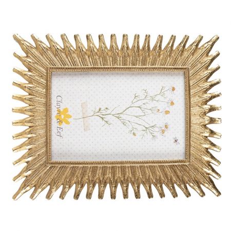 Clayre & Eef Bilderrahmen 10x15 cm Goldfarbig Kunststoff Bilder Rahmen Fotorahmen