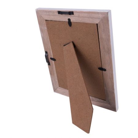 Clayre & Eef Bilderrahmen 10x15 cm Braun Weiß Holz Rechteckig Bilder Rahmen Fotorahmen