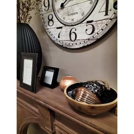 Clayre & Eef Dekorative Schale Ø 20x7 cm Braun Holz