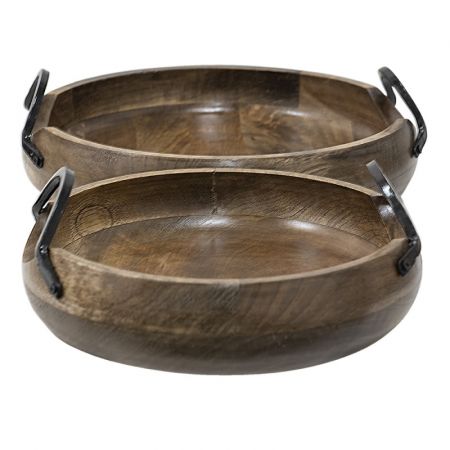 Clayre & Eef Deko Accessoires Ø 36 Ø 29 cm Braun Holz