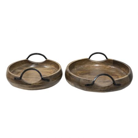 Clayre & Eef Deko Accessoires Ø 36 Ø 29 cm Braun Holz