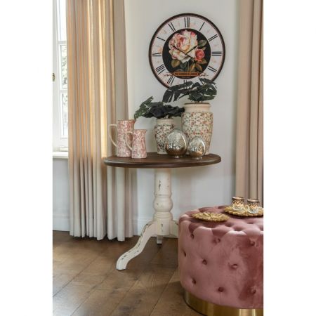 Clayre & Eef Servierschale Ø 20x2 cm Goldfarbig Kunststoff Zweige Rund