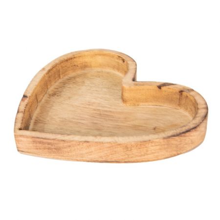 Clayre & Eef Dekoration Schale Herz 20x18x3 cm Braun