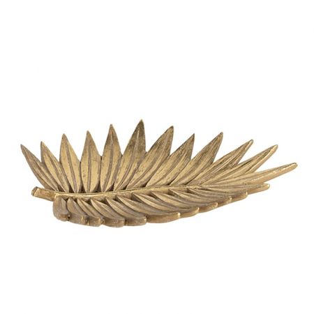 Clayre & Eef Tablett 18x15x3 cm Goldfarbig Kunststoff