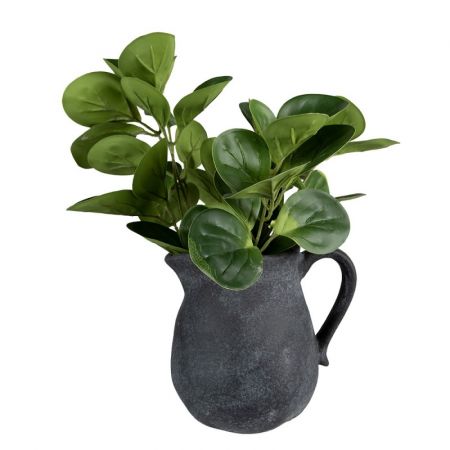 Clayre & Eef Dekoration Krug 16x13x15 cm Grau Keramik Deko Accessoires