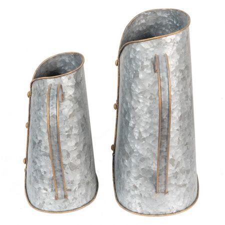 Clayre & Eef Wasserkrug Grau Metall Wasserkanne Deko Accessoires