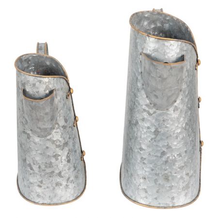 Clayre & Eef Wasserkrug Grau Metall Wasserkanne Deko Accessoires