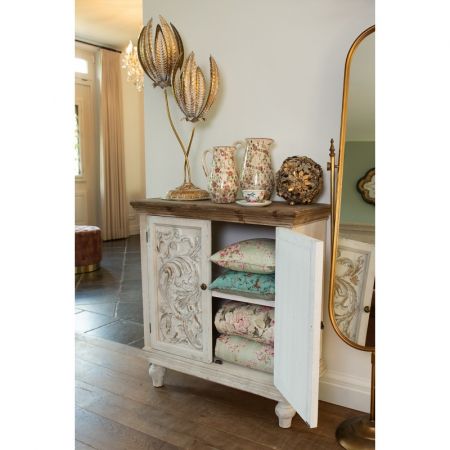 Clayre & Eef Wasserkrug 24x17x30 cm Rosa Beige Keramik Blumen Wasserkanne Deko Accessoires