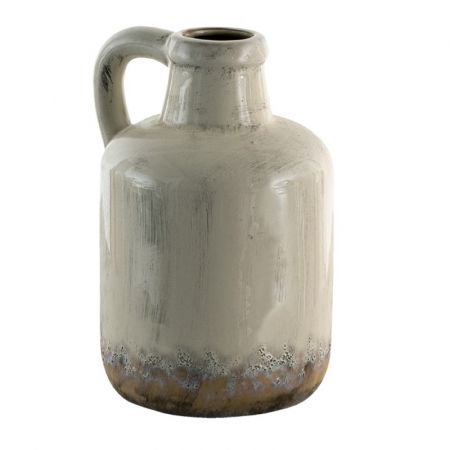 Clayre & Eef Deko Kanne Ø 14x23 cm Beige Keramik Mini Flasche