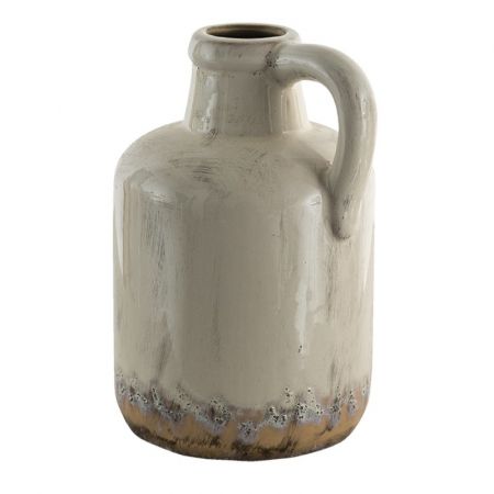 Clayre & Eef Deko Kanne Ø 14x23 cm Beige Keramik Mini Flasche
