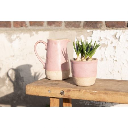 Clayre & Eef Wasserkanne 1000 ml Beige Keramik Deko Accessoires