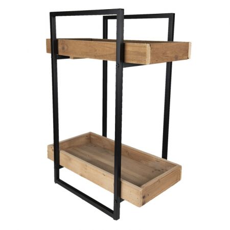 Clayre & Eef Aufbewahrungsregal 50x29x68 cm Schwarz Braun