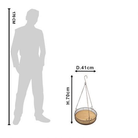 Clayre & Eef Hängende Blumentopf Ø 41x8/70 cm Schwarz
