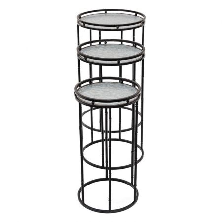 Clayre & Eef Pflanzentisch Ø 35 Ø 31 Ø 26 cm Schwarz