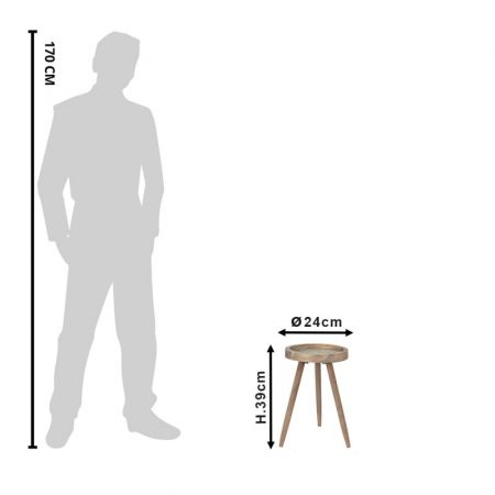 Clayre & Eef Wohnaccessoires Ø 24x39 cm Braun Holz