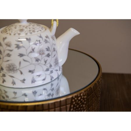 Clayre & Eef Pflanzen tisch Ø 28x16 cm Goldfarbig