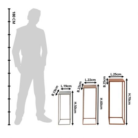 Clayre & Eef Kommode Rosa Grau Metall Rechteckig
