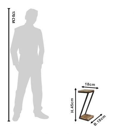 Clayre & Eef Pflanzen tisch 18x18x45 cm Braun