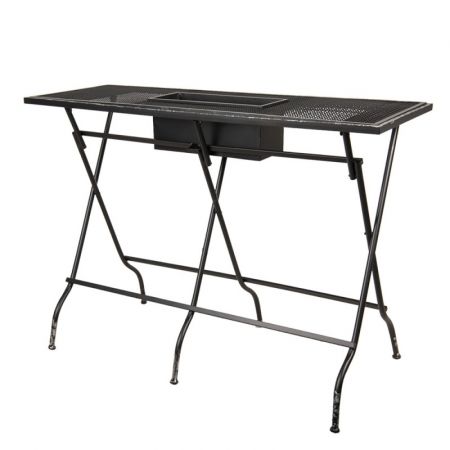 Clayre & Eef Pflanzentisch 142x62x101 cm Schwarz Metall Rechteckig