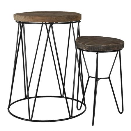 Clayre & Eef Pflanzenhalter 22 cm Braun Holz Rund