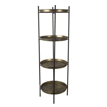 Clayre & Eef Wandregal Ø 48x159 cm Kupferfarbig Metall Rund