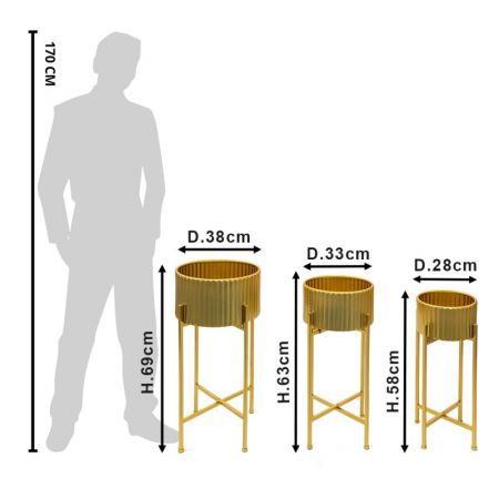Clayre & Eef Pflanzentopf Goldfarbig