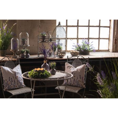 Clayre & Eef Pflanzenständer für den Innenbereich 2er Set Schwarz Metall Rund Pflanzen Topf