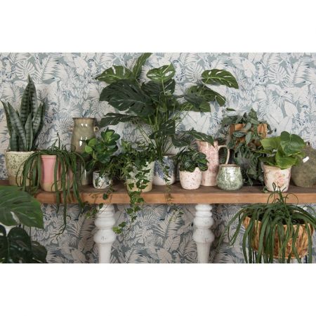 Clayre & Eef Pflanzenständer drinnen Ø 28x53 cm Braun Seegras Rund