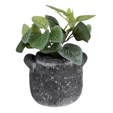 Clayre & Eef Blumentopf Indoor 17x15x13 cm Grau Stein