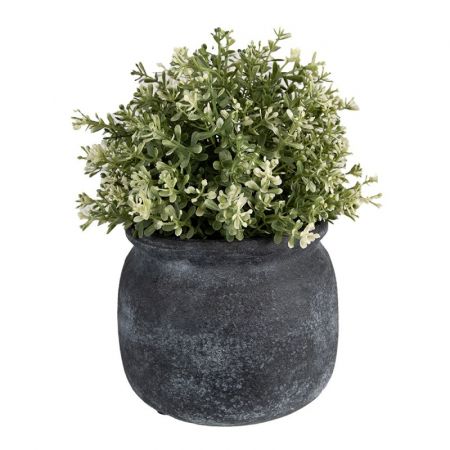 Clayre & Eef Blumentopf Indoor Ø 15x13 cm Grau Keramik