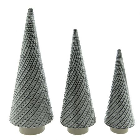 Clayre & Eef Weihnachtsdeko Standbild Weihnachtsbaum 22 cm Grau Porzellan Dekoratives Figur Deko Accessoires