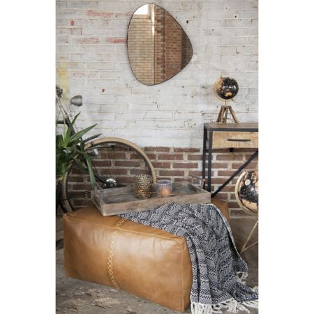 Clayre & Eef Wandspiegel 50x60 cm Schwarz Metall Spiegel Groß