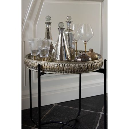 Clayre & Eef Wasserkrug Ø 12x26 cm Silberfarbig Glas