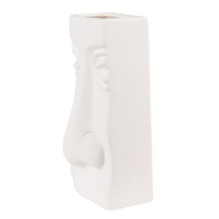 Clayre & Eef Vase Gesicht 15x9x25 cm Weiß
