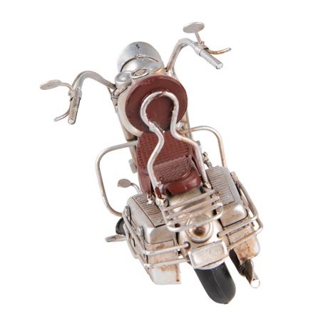 Clayre & Eef Deko Mini Modell Motorrad 19x9x11 cm Grau Metall Deko Accessoires Dekoration Modell Motorrad